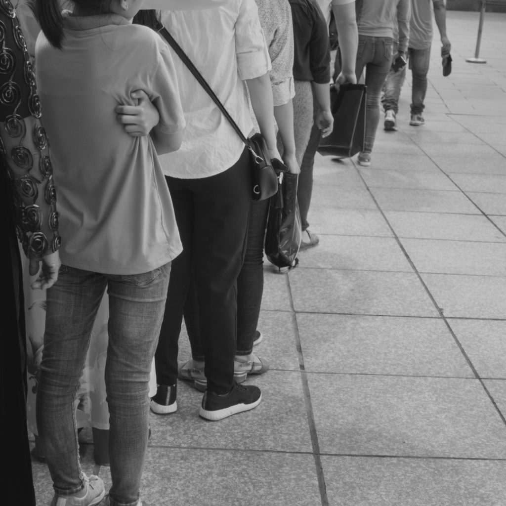 People queuing at municipality